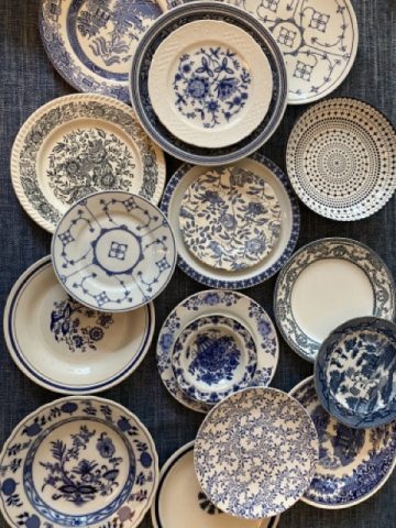 Divers blauw servies